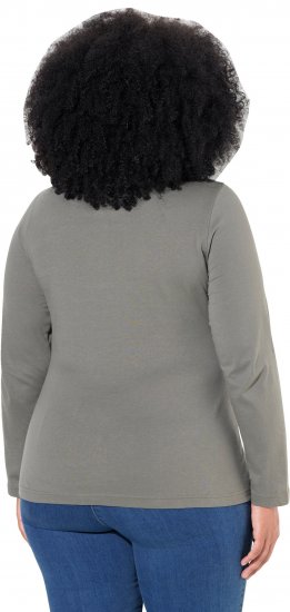 Ulla Popken Basic Long Sleeve Slim Fit Turtleneck Grey - Collegetröjor & hoodies - 