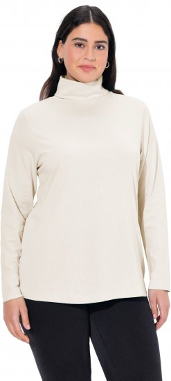 Ulla Popken Basic Long Sleeve Slim Fit Turtleneck Natural - Collegetröjor & hoodies - 