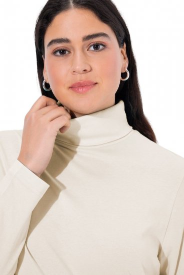 Ulla Popken Basic Long Sleeve Slim Fit Turtleneck Natural - Collegetröjor & hoodies - Mjuka tröjor och hoodies i stora storlekar