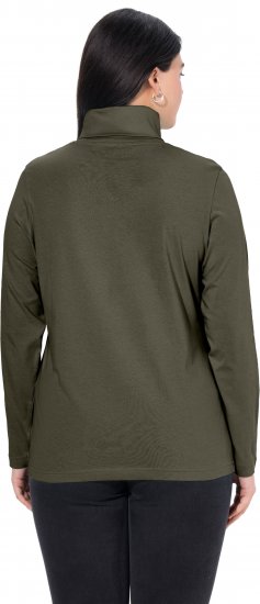 Ulla Popken Basic Long Sleeve Slim Fit Turtleneck Olive - Collegetröjor & hoodies - 
