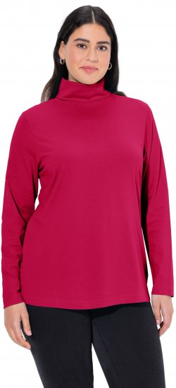 Ulla Popken Basic Long Sleeve Slim Fit Turtleneck Red - Collegetröjor & hoodies - 