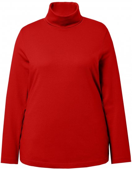 Ulla Popken Basic Long Sleeve Slim Fit Turtleneck Dark Berry - Collegetröjor & hoodies - 