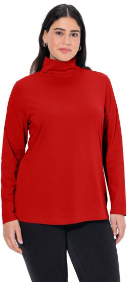 Ulla Popken Basic Long Sleeve Slim Fit Turtleneck Dark Berry - Collegetröjor & hoodies - 