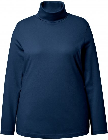 Ulla Popken Basic Long Sleeve Slim Fit Turtleneck Dark Blue - Collegetröjor & hoodies - 