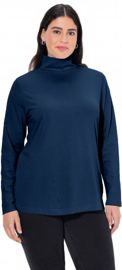 Ulla Popken Basic Long Sleeve Slim Fit Turtleneck Dark Blue - Collegetröjor & hoodies - 