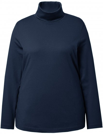 Ulla Popken Basic Long Sleeve Slim Fit Turtleneck Navy Blue - Collegetröjor & hoodies - 