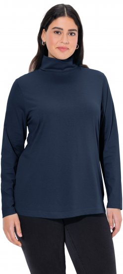 Ulla Popken Basic Long Sleeve Slim Fit Turtleneck Navy Blue - Collegetröjor & hoodies - 