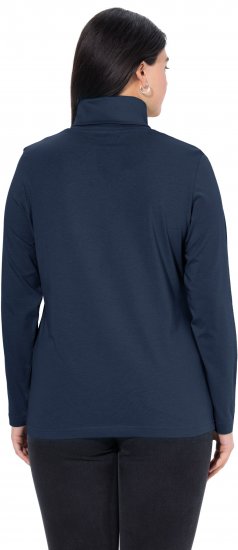 Ulla Popken Basic Long Sleeve Slim Fit Turtleneck Navy Blue - Collegetröjor & hoodies - 