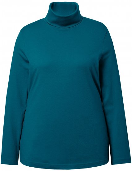 Ulla Popken Basic Long Sleeve Slim Fit Turtleneck Cerulean - Collegetröjor & hoodies - 