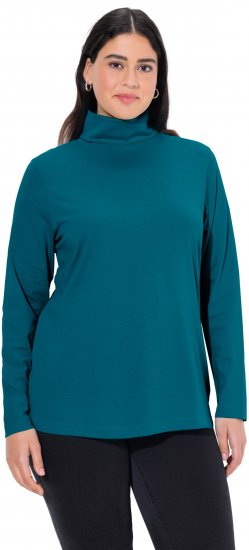 Ulla Popken Basic Long Sleeve Slim Fit Turtleneck Cerulean - Collegetröjor & hoodies - 