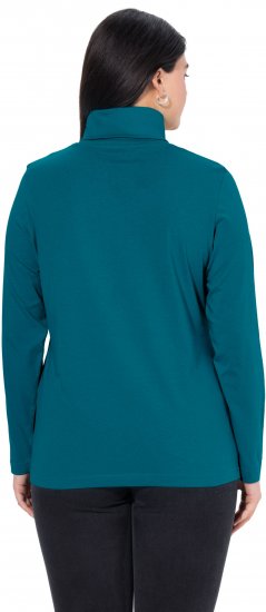 Ulla Popken Basic Long Sleeve Slim Fit Turtleneck Cerulean - Collegetröjor & hoodies - 