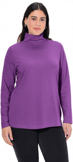 Ulla Popken Basic Long Sleeve Slim Fit Turtleneck Purple - Collegetröjor & hoodies - 
