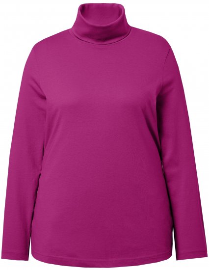 Ulla Popken Basic Long Sleeve Slim Fit Turtleneck Berry - Collegetröjor & hoodies - 