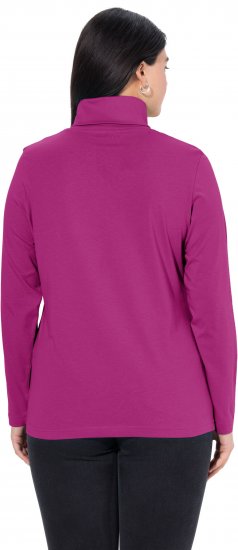 Ulla Popken Basic Long Sleeve Slim Fit Turtleneck Berry - Collegetröjor & hoodies - 