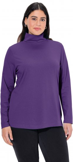 Ulla Popken Basic Long Sleeve Slim Fit Turtleneck Deep Violet - Collegetröjor & hoodies - 