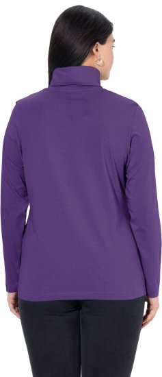 Ulla Popken Basic Long Sleeve Slim Fit Turtleneck Deep Violet - Collegetröjor & hoodies - 