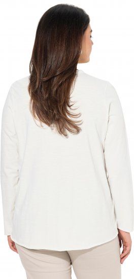 Ulla Popken Star Long Sleeve Graphic Tee Off-White - Tryckta T-shirts för dam i stora storlekar - 