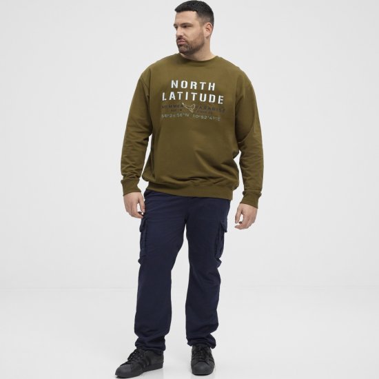 North Latitude Sweatshirt Army Green - Tröjor & hoodies - Stora hoodies & tröjor - 2XL-14XL