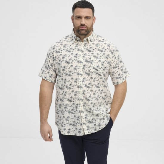 North Latitude Shirt Short Sleeve Off White - Skjortor - Stora skjortor - 2XL-8XL