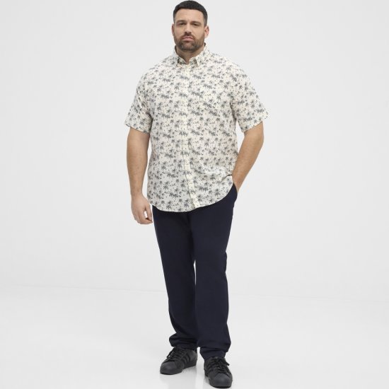 North Latitude Shirt Short Sleeve Off White - Skjortor - Stora skjortor - 2XL-8XL