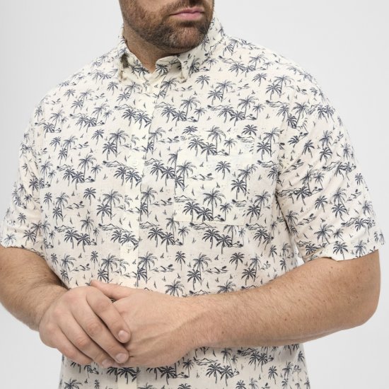 North Latitude Shirt Short Sleeve Off White - Skjortor - Stora skjortor - 2XL-8XL