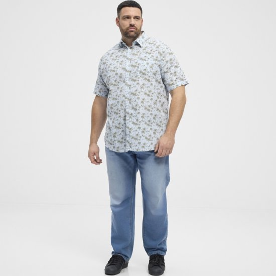North Latitude Shirt Short Sleeve Light Blue - Skjortor - Stora skjortor - 2XL-8XL