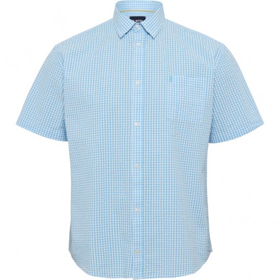 North Latitude Shirt Short Sleeve Turquoise - Skjortor - Stora skjortor - 2XL-8XL