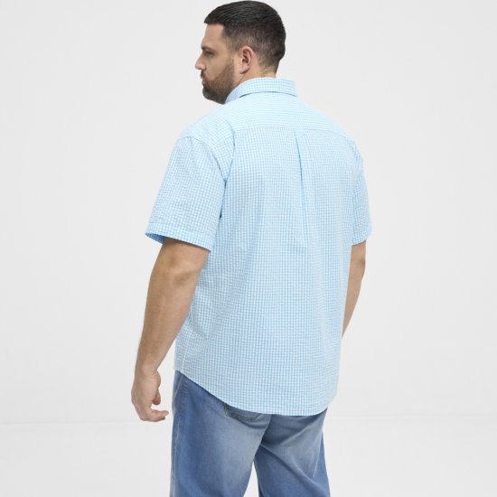 North Latitude Shirt Short Sleeve Turquoise - Skjortor - Stora skjortor - 2XL-8XL
