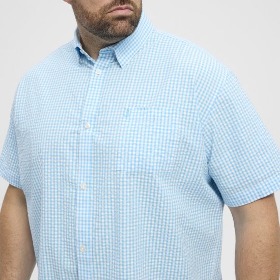 North Latitude Shirt Short Sleeve Turquoise - Skjortor - Stora skjortor - 2XL-8XL