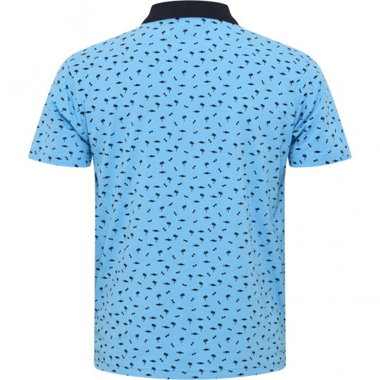 North Latitude Polo Pique Printed Turquoise - Pikétröjor - Stora pikétröjor - 2XL-8XL