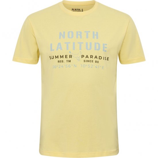 North Latitude T-Shirt Printed Short Sleeve Yellow - T-shirts - Stora T-shirts - 2XL-14XL