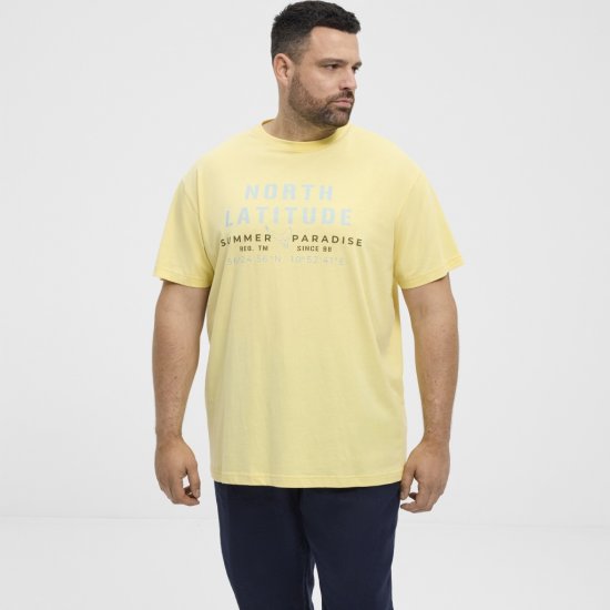North Latitude T-Shirt Printed Short Sleeve Yellow - T-shirts - Stora T-shirts - 2XL-14XL