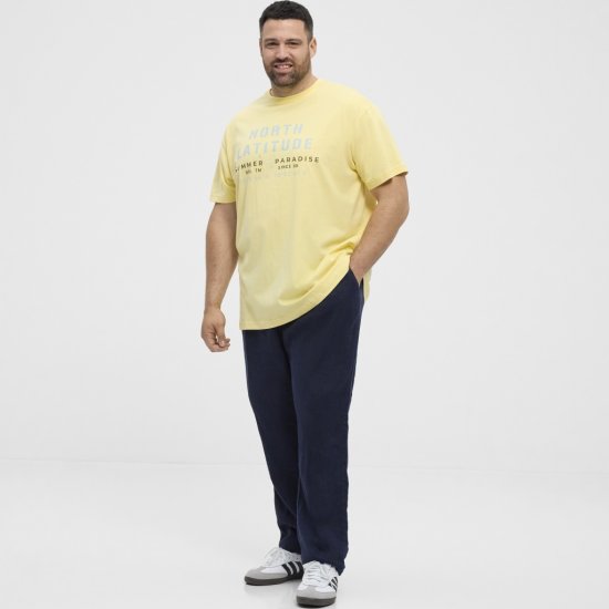 North Latitude T-Shirt Printed Short Sleeve Yellow - T-shirts - Stora T-shirts - 2XL-14XL
