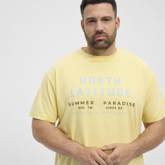 North Latitude T-Shirt Printed Short Sleeve Yellow - T-shirts - Stora T-shirts - 2XL-14XL