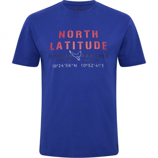North Latitude T-shirt Printed Short Sleeve Blue - T-shirts - Stora T-shirts - 2XL-14XL