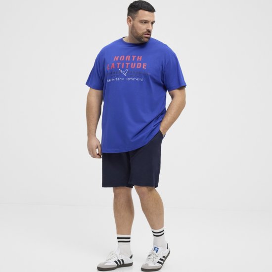 North Latitude T-shirt Printed Short Sleeve Blue - T-shirts - Stora T-shirts - 2XL-14XL