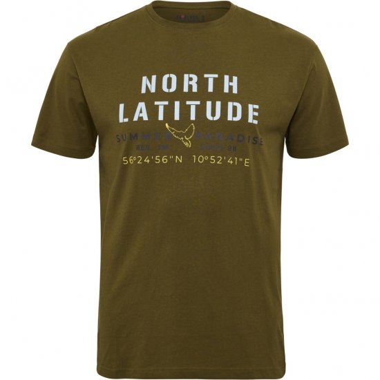 North Latitude T-Shirt Printed Short Sleeve Green - T-shirts - Stora T-shirts - 2XL-14XL