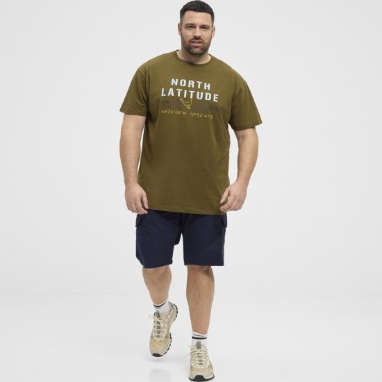 North Latitude T-Shirt Printed Short Sleeve Green - T-shirts - Stora T-shirts - 2XL-14XL