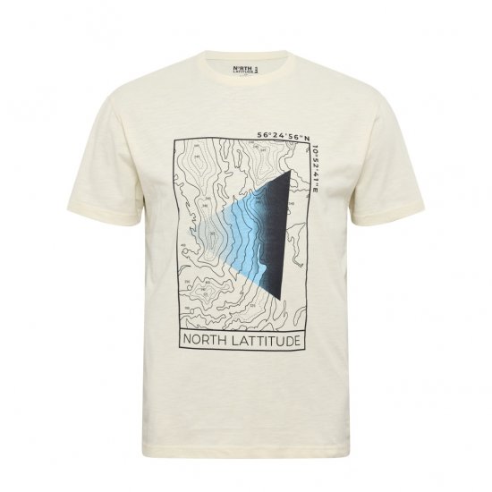 North Latitude T-shirt Printed Short Sleeve Off-White - T-shirts - Stora T-shirts - 2XL-14XL