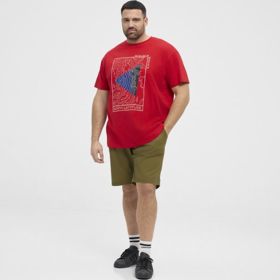 North Latitude T-Shirt Printed Short Sleeve Red - T-shirts - Stora T-shirts - 2XL-14XL