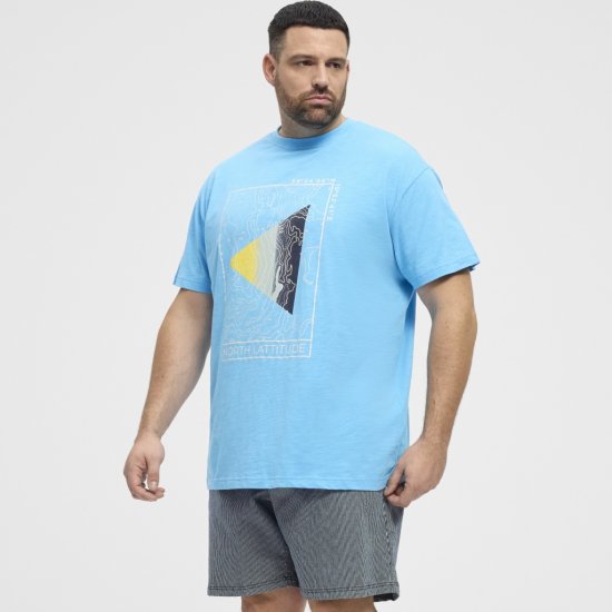 North Latitude T-Shirt Printed Turquoise - T-shirts - Stora T-shirts - 2XL-14XL