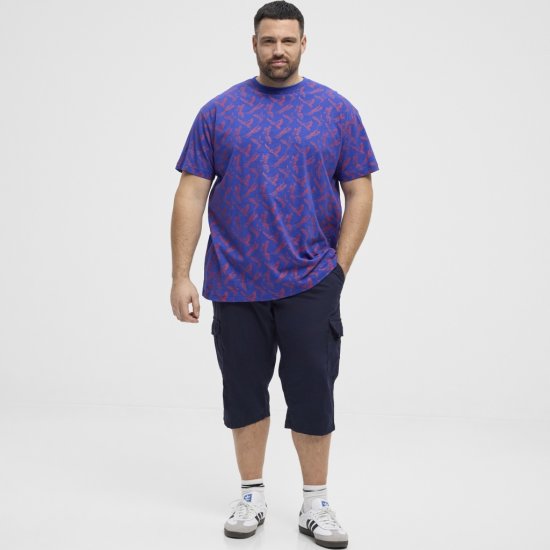 North Latitude T-Shirt Printed Allover Blue - T-shirts - Stora T-shirts - 2XL-14XL