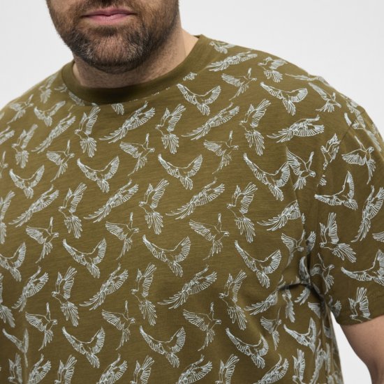 North Latitude T-shirt Allover Printed Green - T-shirts - Stora T-shirts - 2XL-14XL