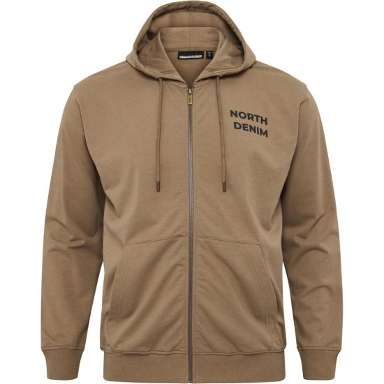 North Latitude Hoodie with Zipper Dark Sand TALL - TALL tröjor - 