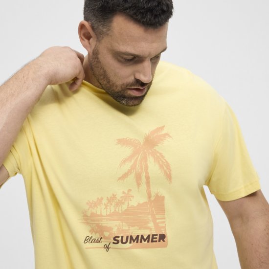 North Latitude T-Shirt Printed Yellow - T-shirts - Stora T-shirts - 2XL-14XL