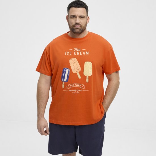 North Latitude T-Shirt Ice Cream Orange - T-shirts - Stora T-shirts - 2XL-14XL