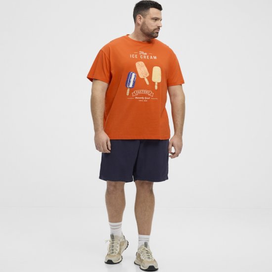 North Latitude T-Shirt Ice Cream Orange - T-shirts - Stora T-shirts - 2XL-14XL