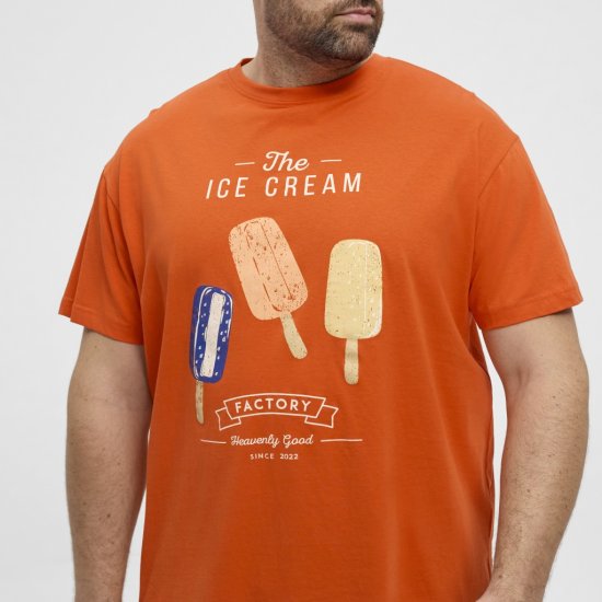 North Latitude T-Shirt Ice Cream Orange - T-shirts - Stora T-shirts - 2XL-14XL