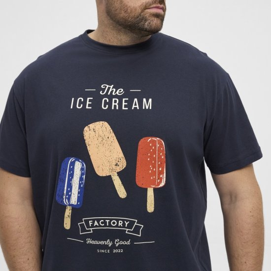 North Latitude T-Shirt Ice Cream Navy - T-shirts - Stora T-shirts - 2XL-14XL