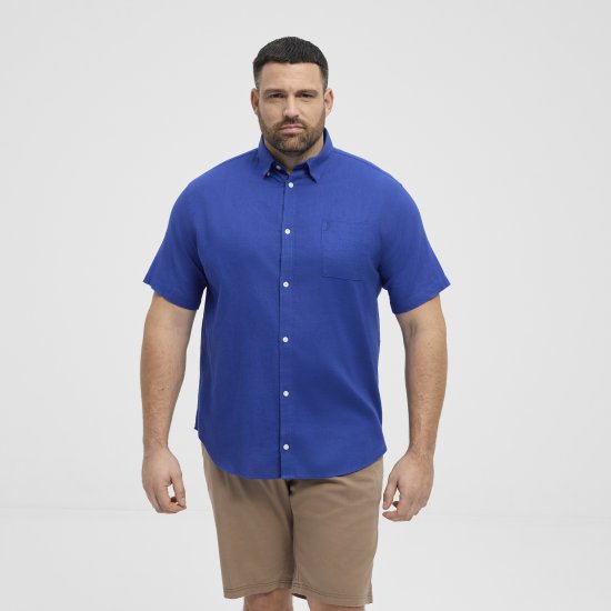 North Latitude Shirt Short Sleeve TALL Blue - HERRKLÄDER MT-6XLT - Kläder för långa män